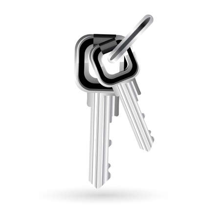 illustration of pair of keys on white backgroundのイラスト素材