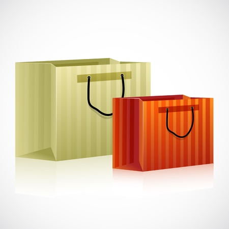 illustration of floral shopping bags on isolated backgroundのイラスト素材