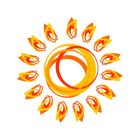 illustration of abstract sun on white backgroundのイラスト素材