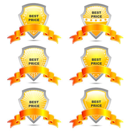 illustration of best price shield on white backgroundのイラスト素材