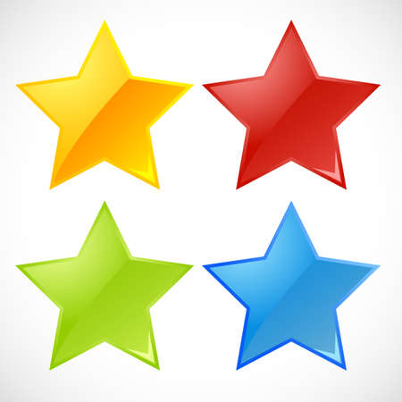 illustration of colorful vector stars on white backgroundのイラスト素材