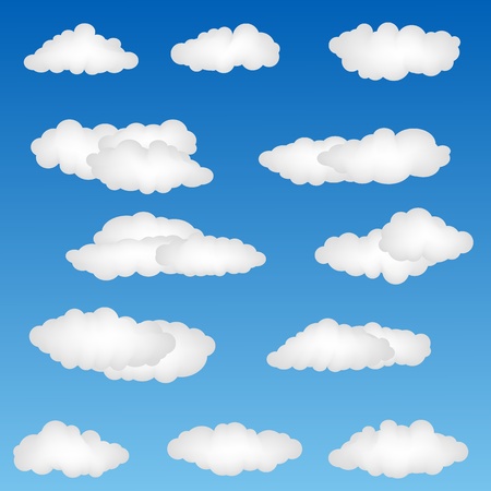 illustration of cloud shapes on abstract backgroundの写真素材