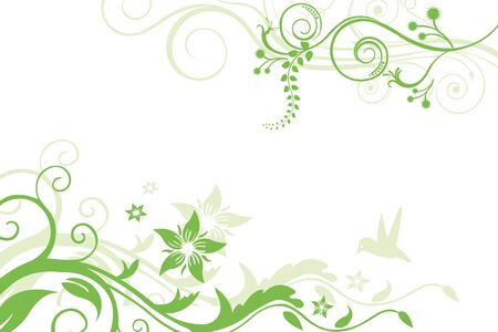 illustration of floral tree on white  backgroundの写真素材