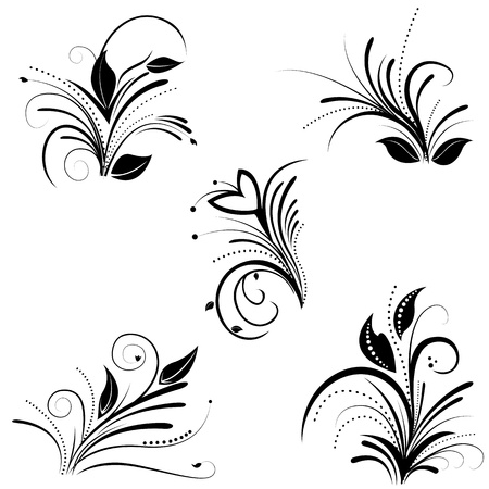 illustration of floral background on white backgroundの写真素材