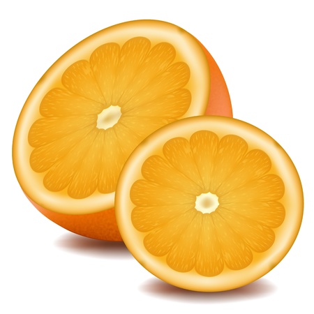 illustration of orange slice on white backgroundの写真素材