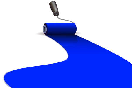 illustration of paint rollar on white backgroundの写真素材