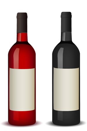 illustration of wine bottle on white backgroundの写真素材