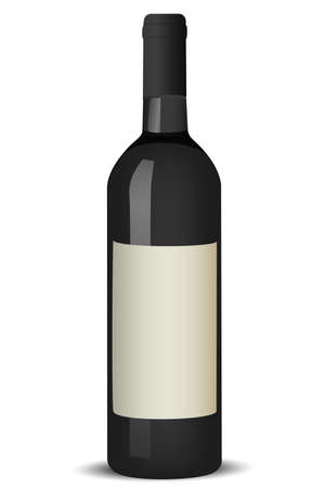 illustration of wine bottle on white backgroundの写真素材
