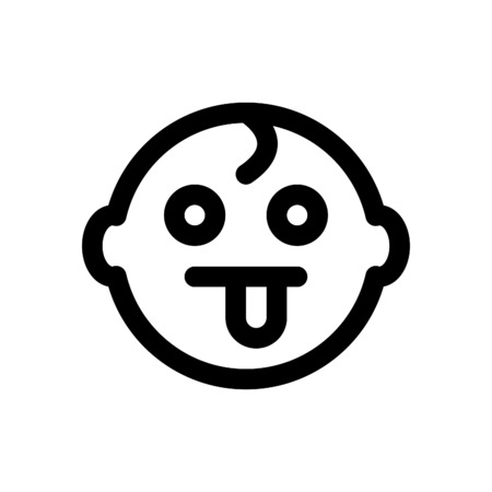 baby with tongue stuck outのイラスト素材