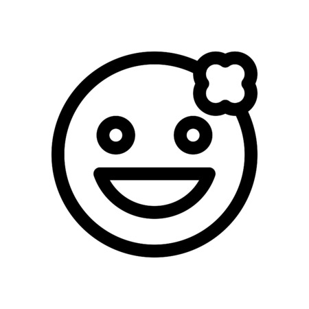 smiling emoji with flowerのイラスト素材