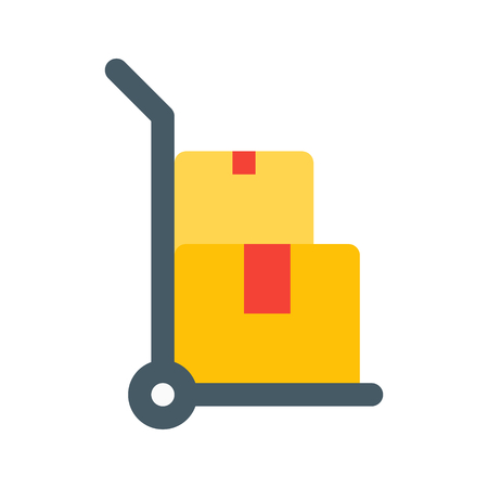 hand truck with stacked boxesのイラスト素材