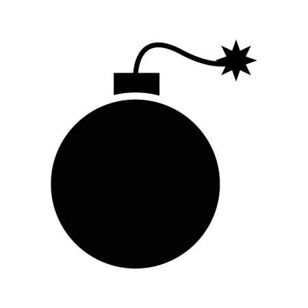 Bomb, an explosive weapon illustration on plain background.のイラスト素材