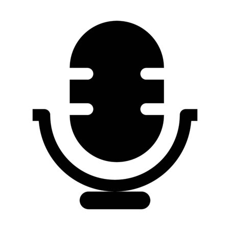 Vintage mic for broadcasting illustration on plain background.のイラスト素材
