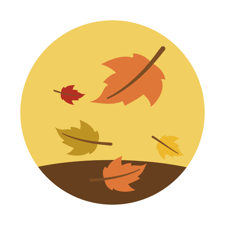 Falling autumn leavesのイラスト素材