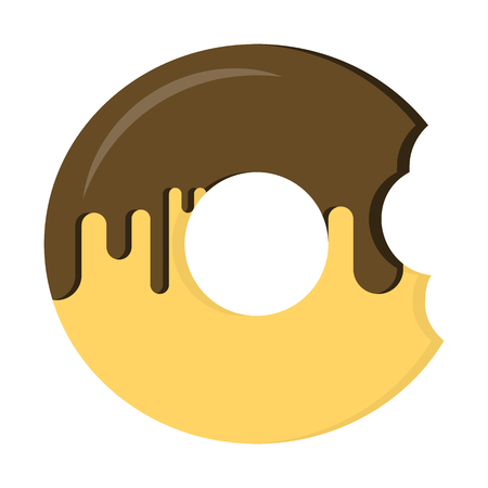 Bitten chocolate donutのイラスト素材