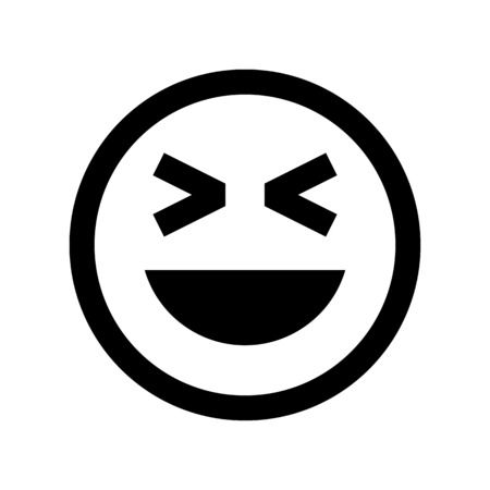 Laughing with eyes tightly closedのイラスト素材