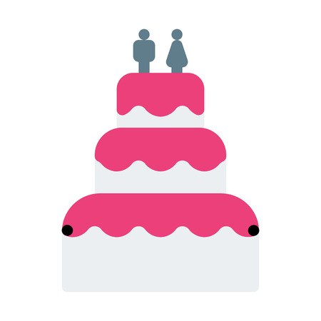 wedding couple cakeのイラスト素材