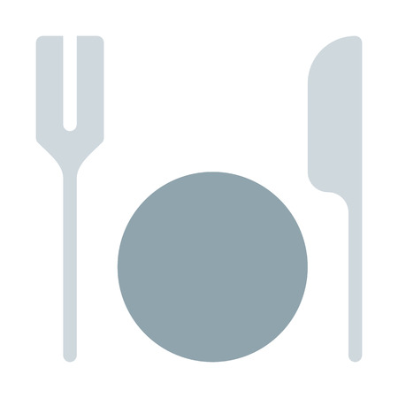 cutlery set with plateのイラスト素材