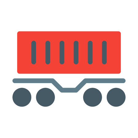 Container railcar - freight transportationのイラスト素材