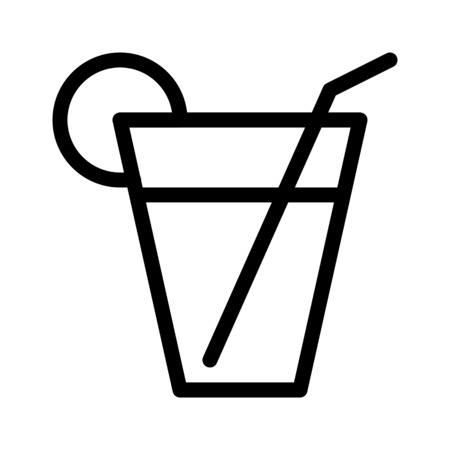 Juice with straw and lemonのイラスト素材