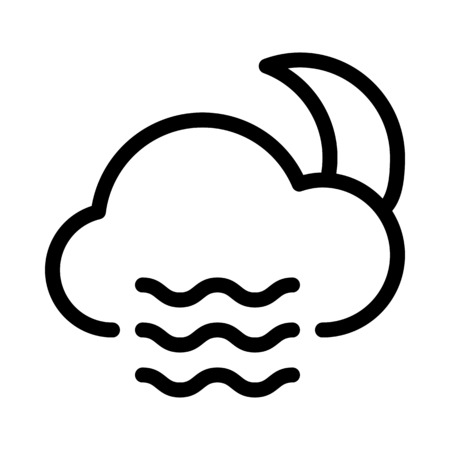 Night-time foggy weatherのイラスト素材