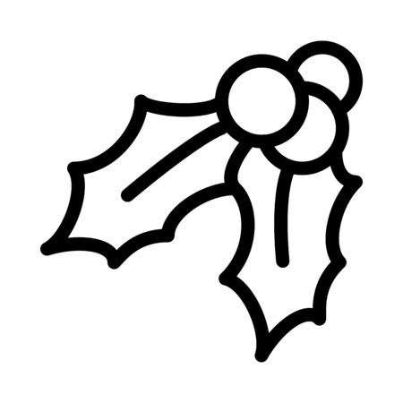 Mistletoe Berry and Leavesのイラスト素材