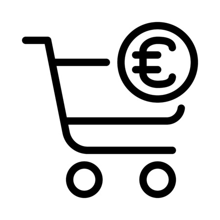 Euro shopping cartのイラスト素材