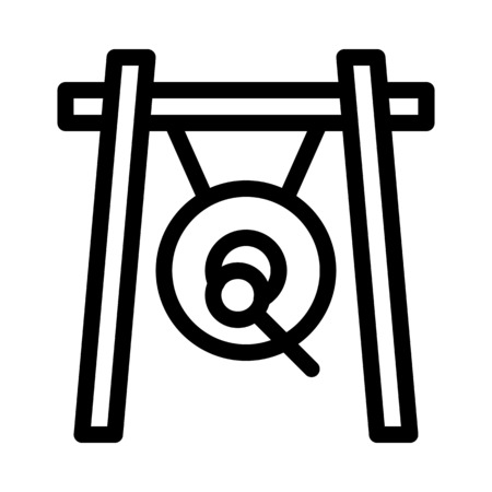 Hanging Gong in Frameのイラスト素材