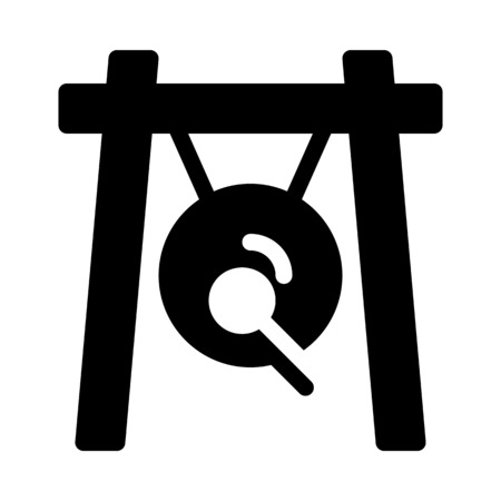 Hanging Gong in Frameのイラスト素材