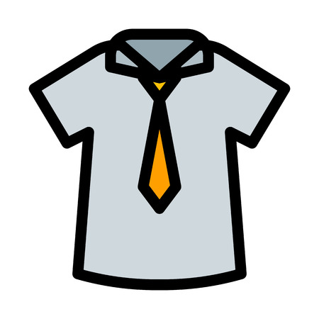 T Shirt with Tieのイラスト素材