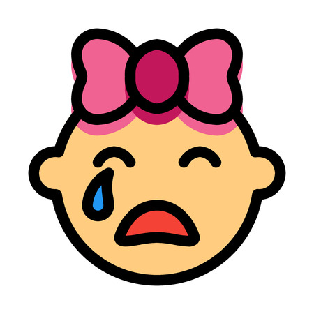 Crying Baby Girlのイラスト素材