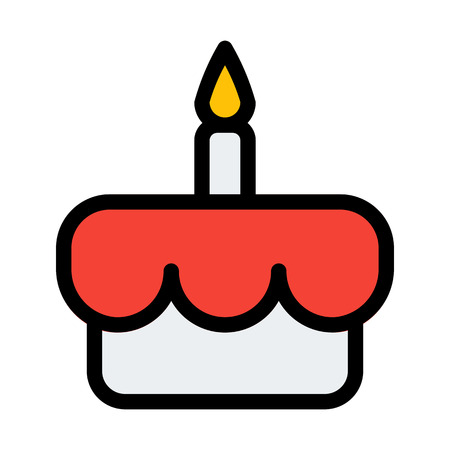 Birthday Cake with candleのイラスト素材