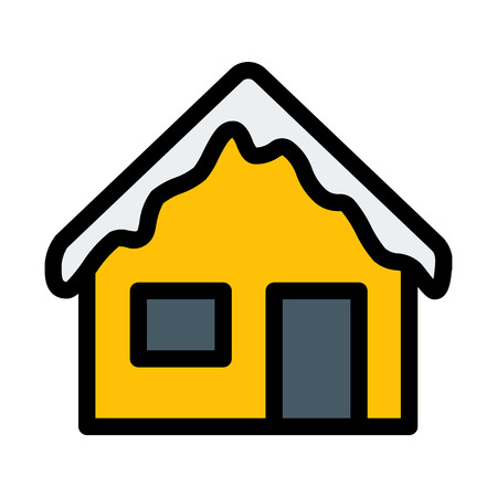 Snow-capped house or Hutのイラスト素材