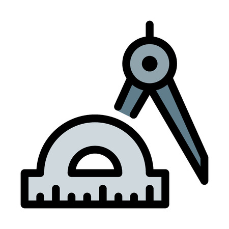 compass and protractor setのイラスト素材