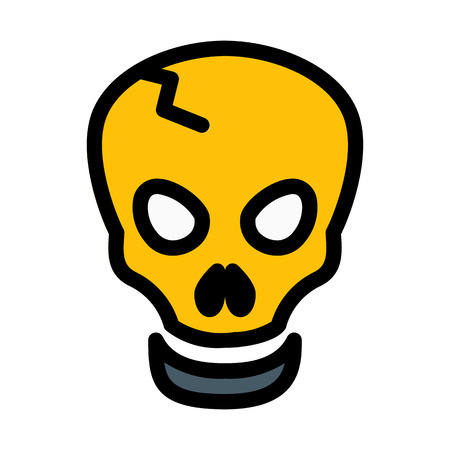 cracked skull boneのイラスト素材