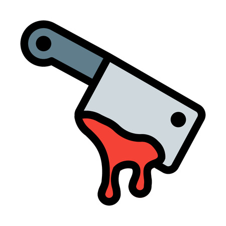 bloody cleaver halloween decorationのイラスト素材