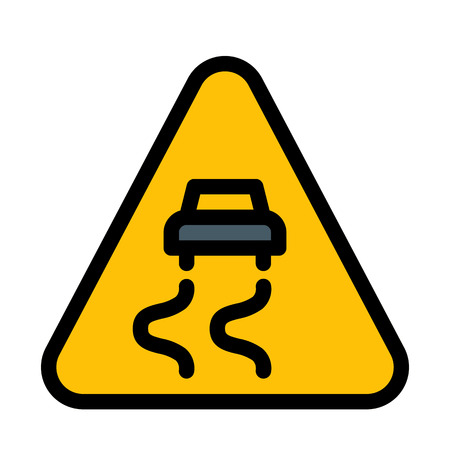 Slippery Road Warningのイラスト素材