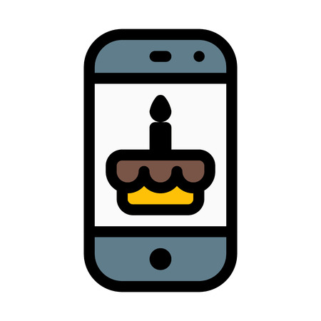 Birthday Message on Phoneのイラスト素材