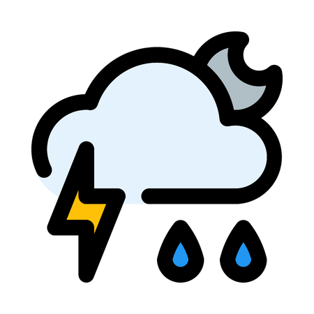 storm shower nightのイラスト素材