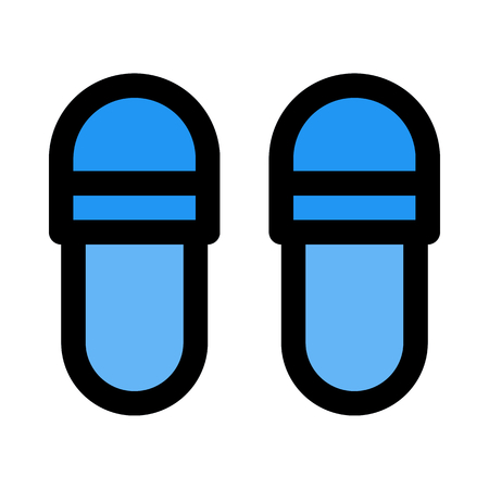 closed toe towel slippersのイラスト素材