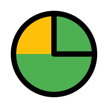 Quarter pie chartのイラスト素材