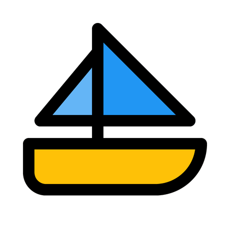 sailboat travel isolatedのイラスト素材