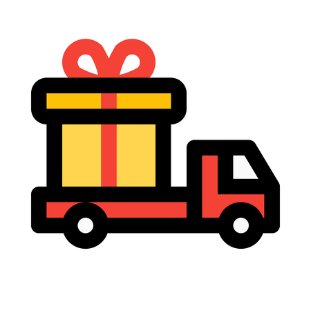 present delivery truckのイラスト素材