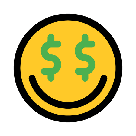 greedy expression emoticonのイラスト素材