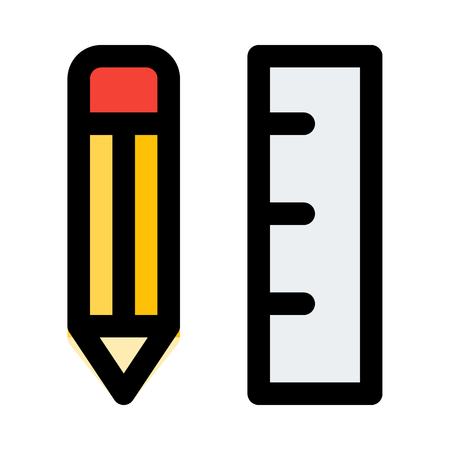 Pencil and rulerのイラスト素材