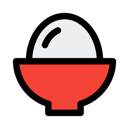cooked rice bowlのイラスト素材