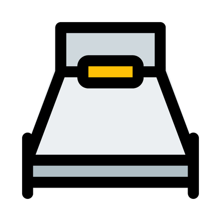 Single bed with pillowのイラスト素材