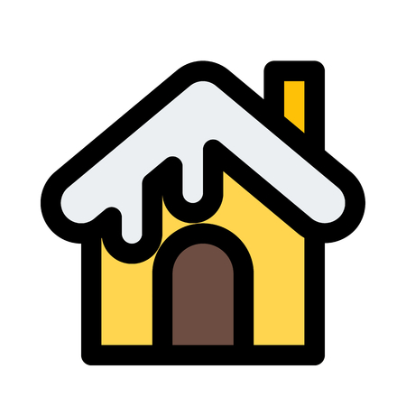 Snowy cottage during wintersのイラスト素材