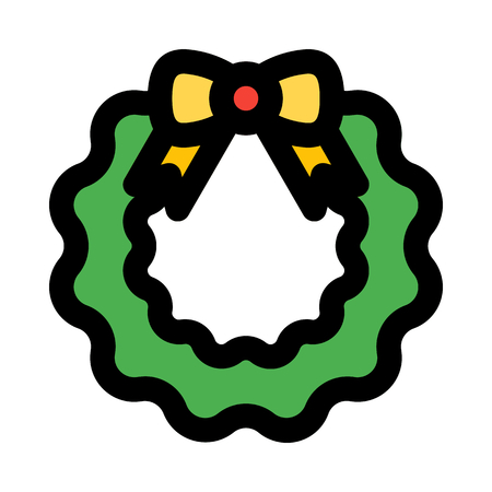 Christmas wreath decoratedのイラスト素材