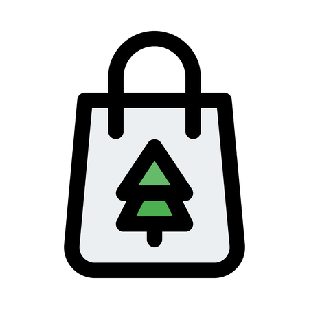 Xmas shopping bagのイラスト素材